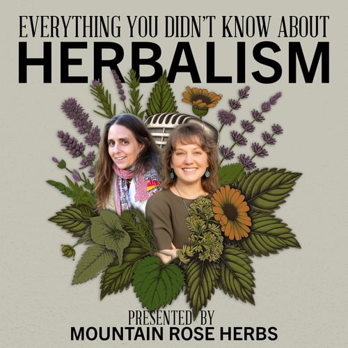 Susan Leopold (left) and Alexis Durham (right) for the Herbal Radio podcast. Episode artwork for the Back-to-Back Botanical Events episode in partnership with United Plant Savers and the American Herbal Products Association