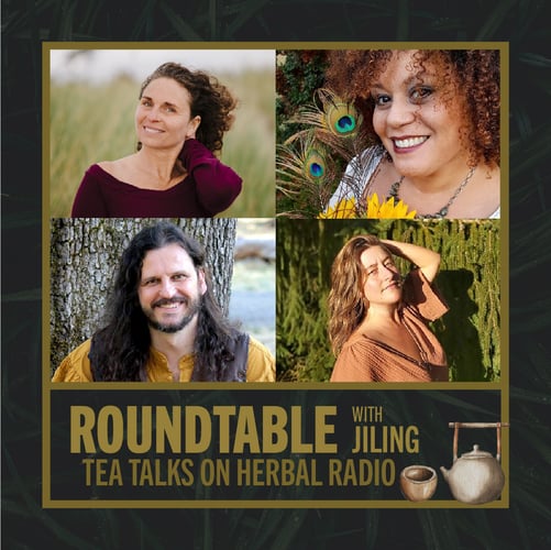 Kimberly Gallagher, Lucretia Van Dyke, jim mcdonald, and Marie White for Herbal Aphrodisiacs Tea Talks Roundtable with Jiling Lin (not pictured).