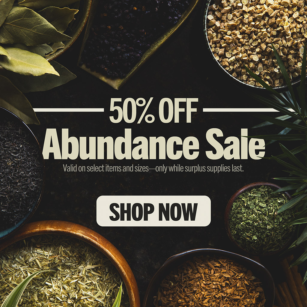 Save 50% on dozens of organic herbs and spices